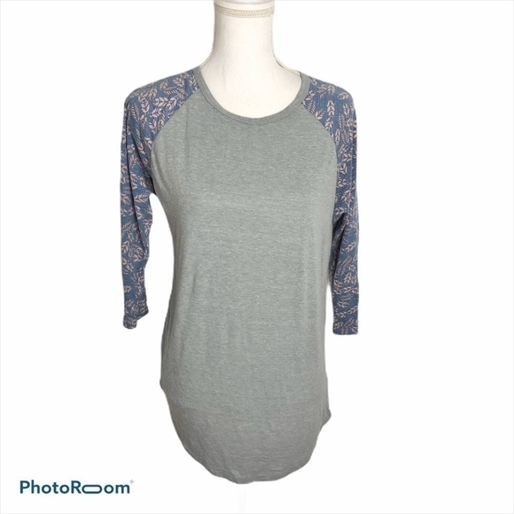 Lularoe Floral Sleeve Randy Shirt Medium - Picture 1 of 7